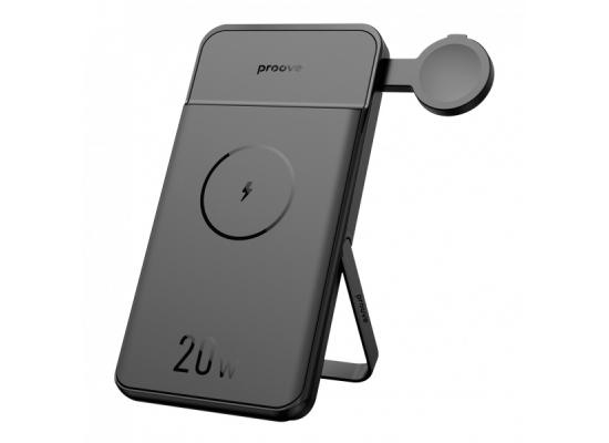 Proove 2 in 1 Magnetic Power Bank with Stand, 10,000mAh Wireless Portable Charger, 20W Fast Charging - Black